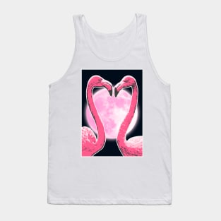 Flamingo Heart Shaped Art Moon Tank Top